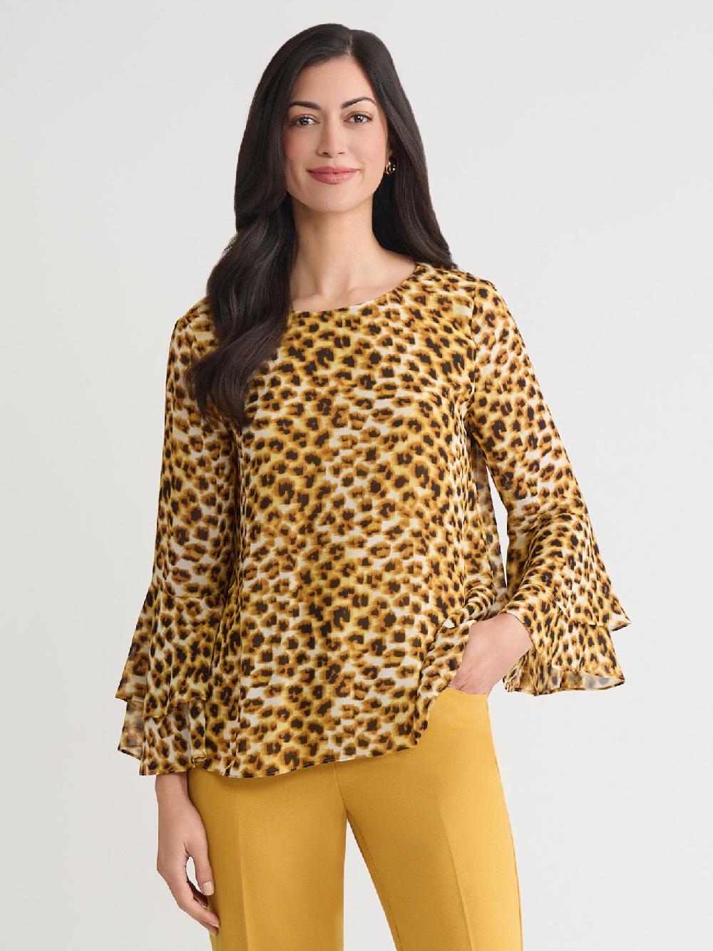 kasper Plus Ruffle Sleeve Blouse Soft Drape