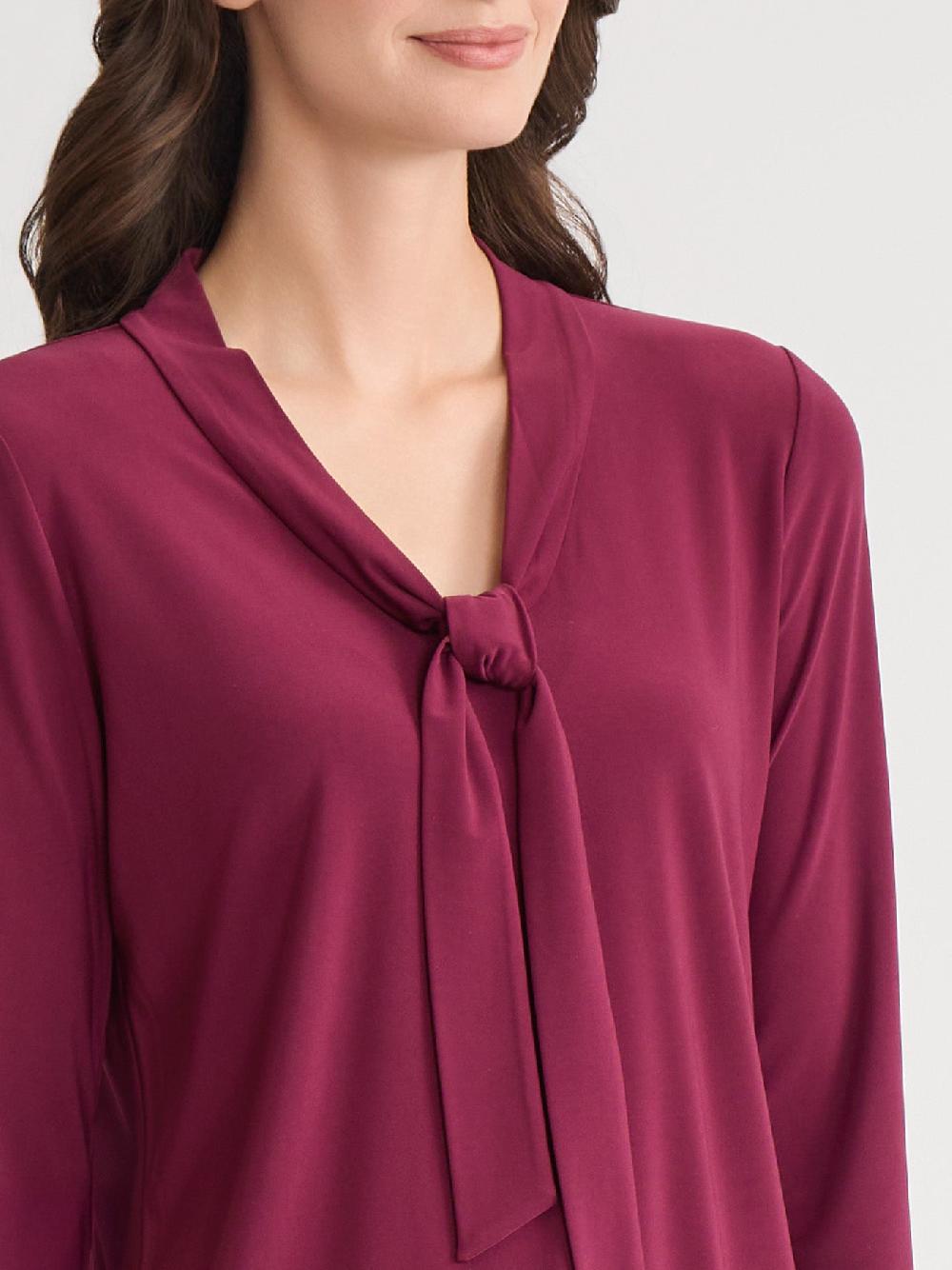 Kasper Plus Tie Neck Top Everyday Knit