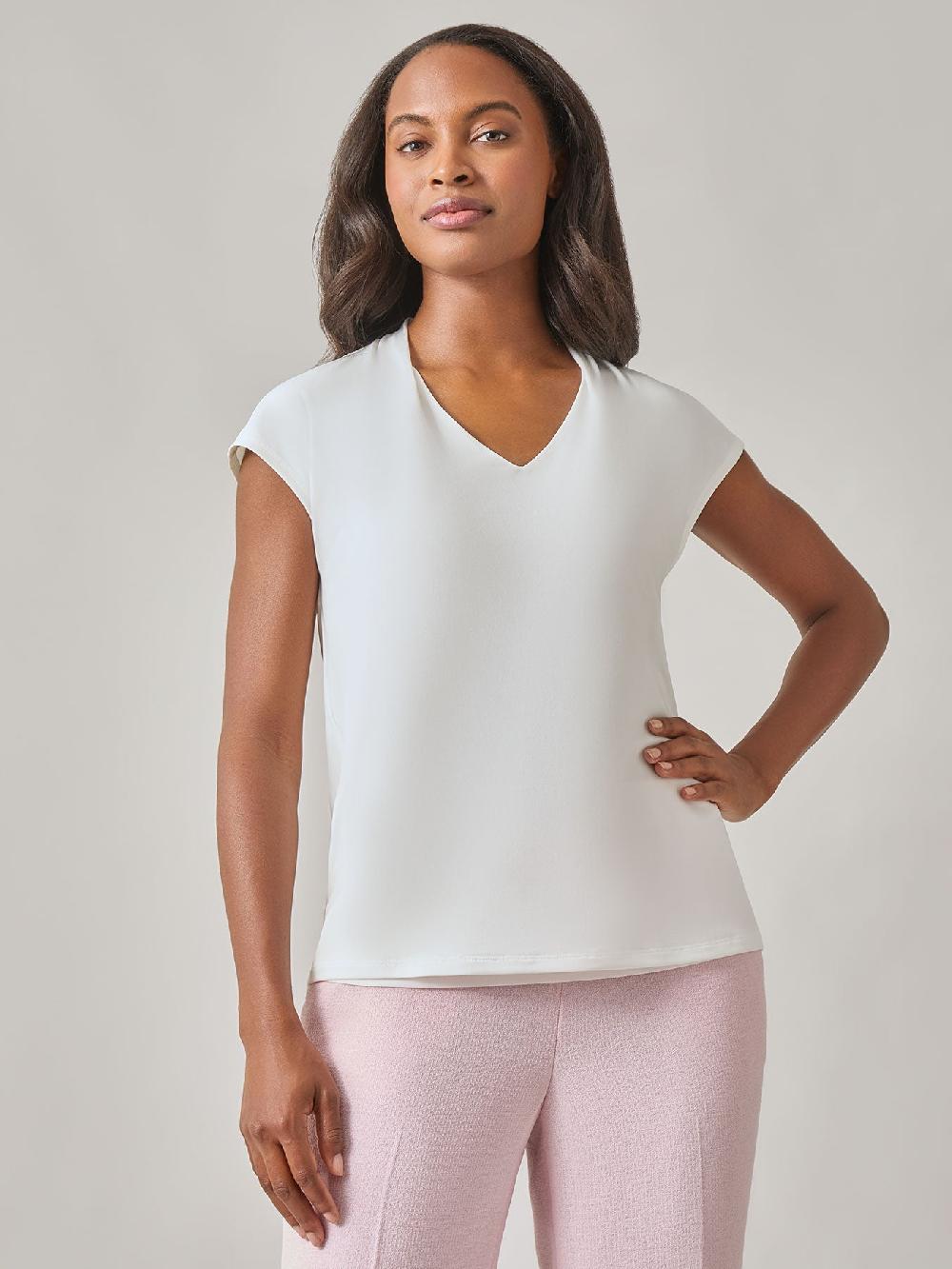 kasper Plus V-Neck Top Everyday Knit