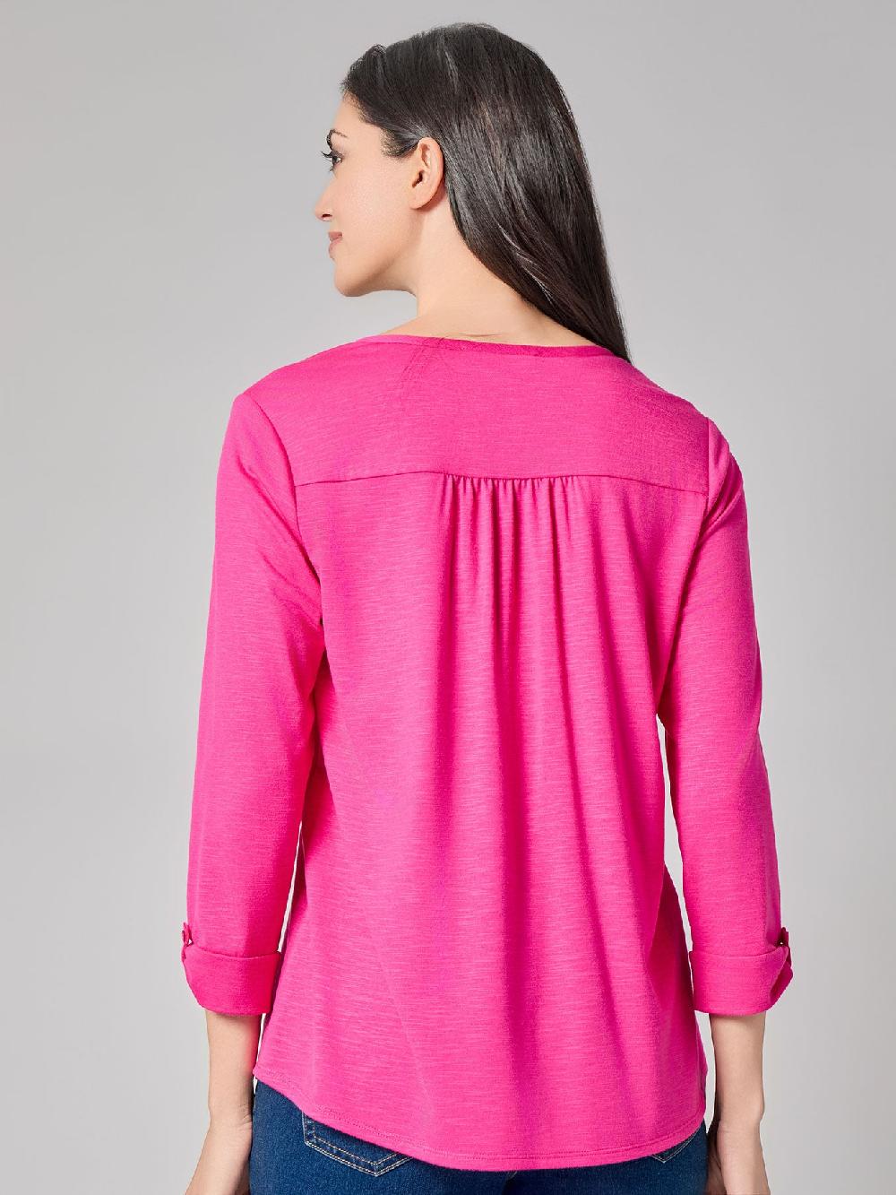 Kasper Plus Y-Neck Blouse