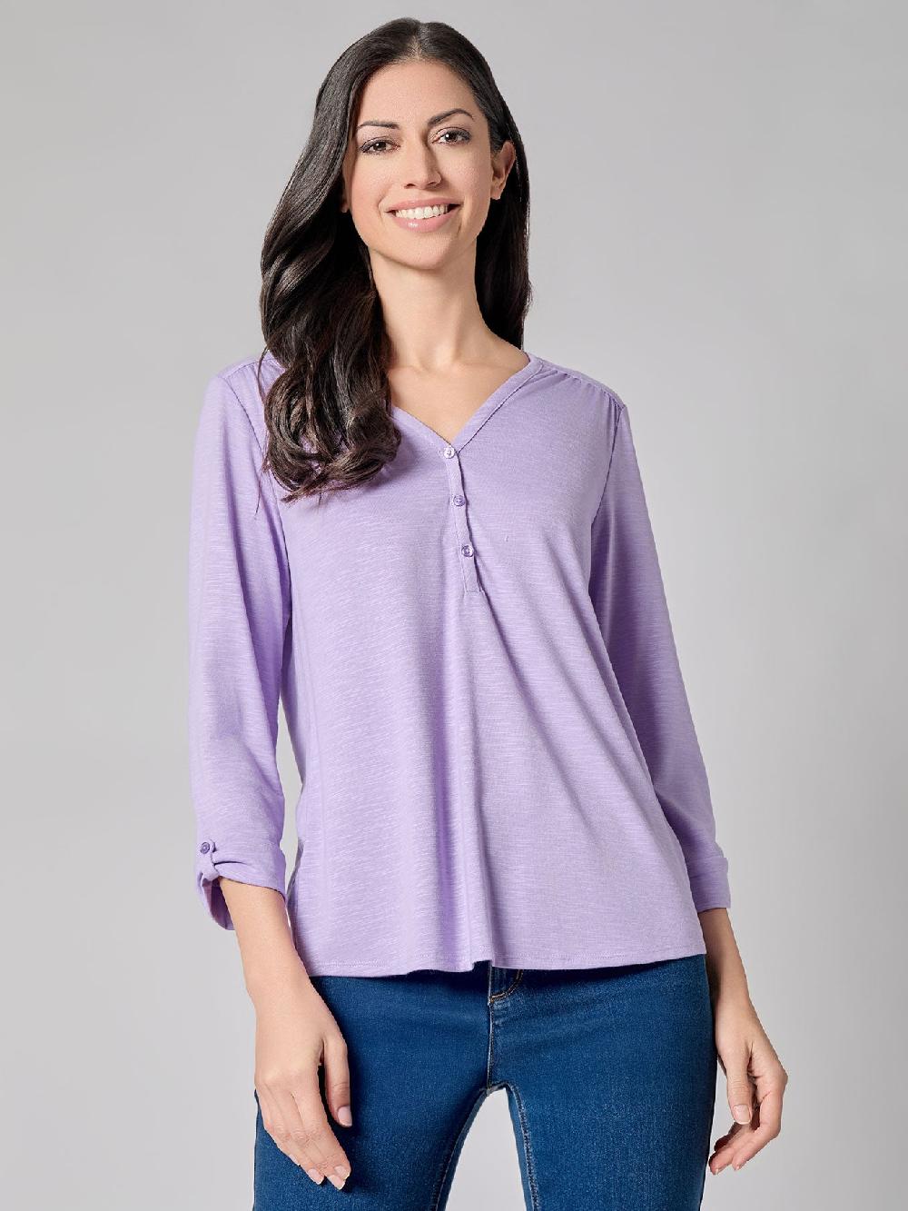 kasper Plus Y-Neck Blouse