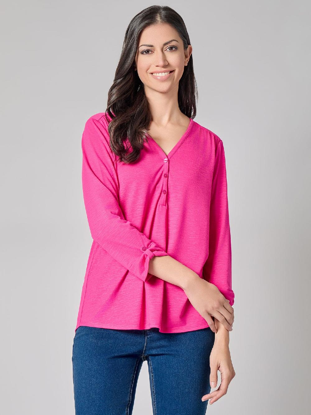 kasper Plus Y-Neck Blouse