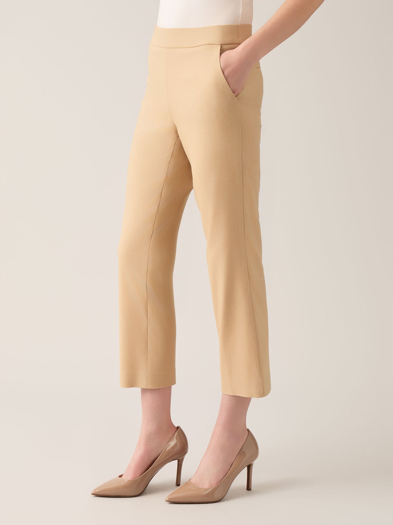 Kasper Pull-On Cropped Pant Stretch Twill