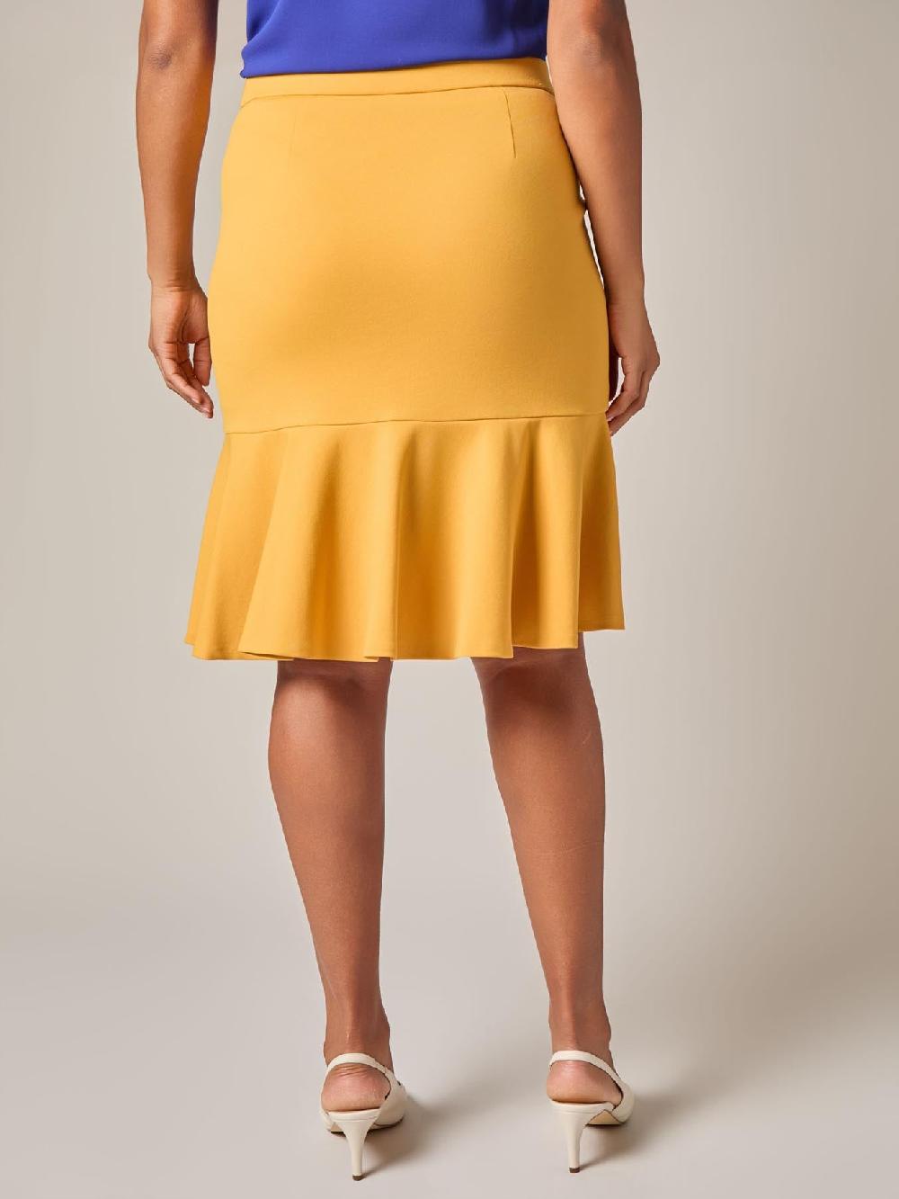 Kasper Pull-On Flare Skirt Gold Signature