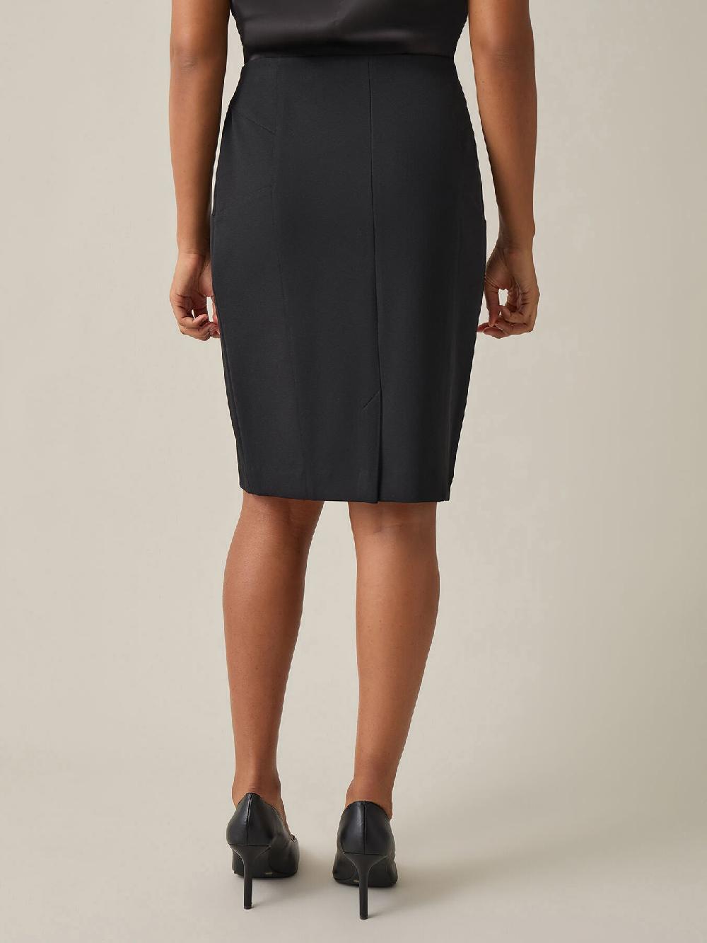 Kasper Pull-On Knee-Length Skirt Black