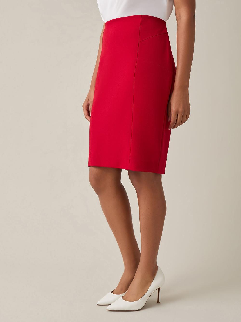 Kasper Pull-On Knee-Length Skirt Crimson