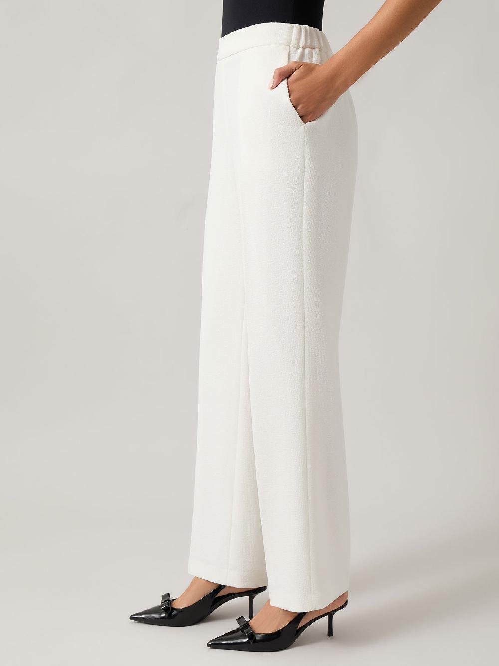 Kasper Pull-On Trousers Melange Crepe