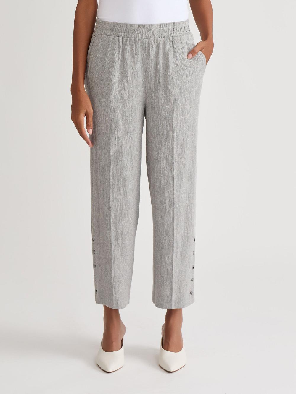 kasper Pull-On Wide Leg Crop Pant Crinkle Woven