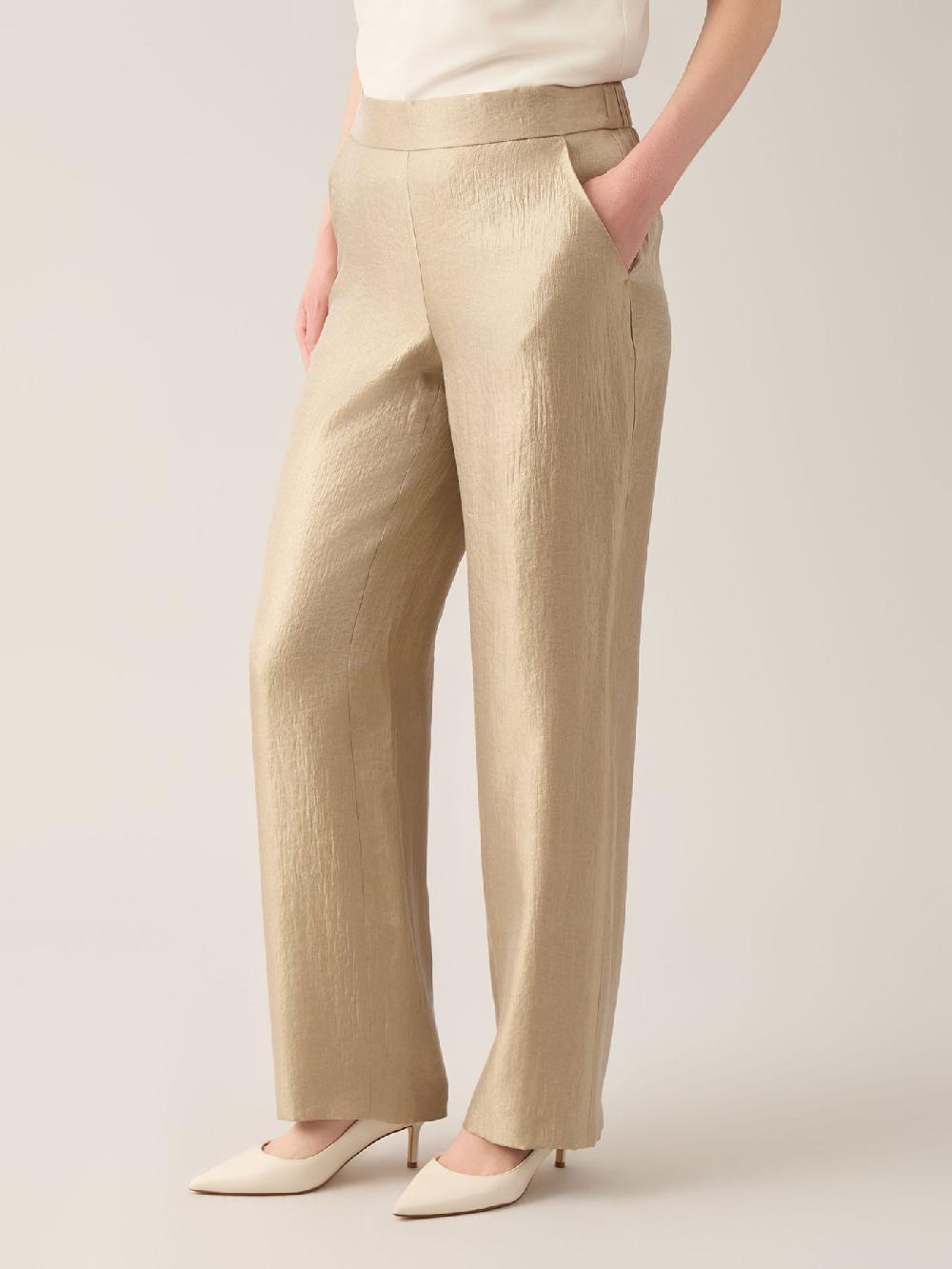 Kasper Pull-On Wide Leg Pant Shimmer Twill