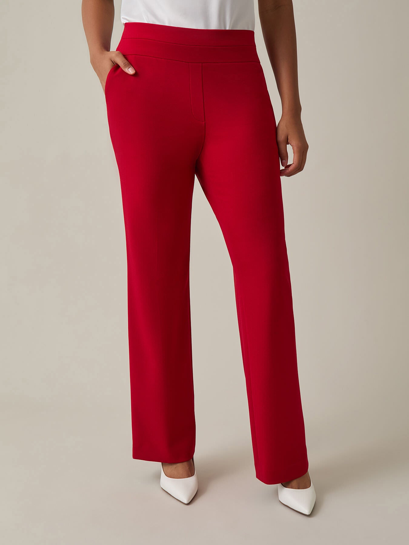 kasper Pull-On Wide Leg Pants Crimson