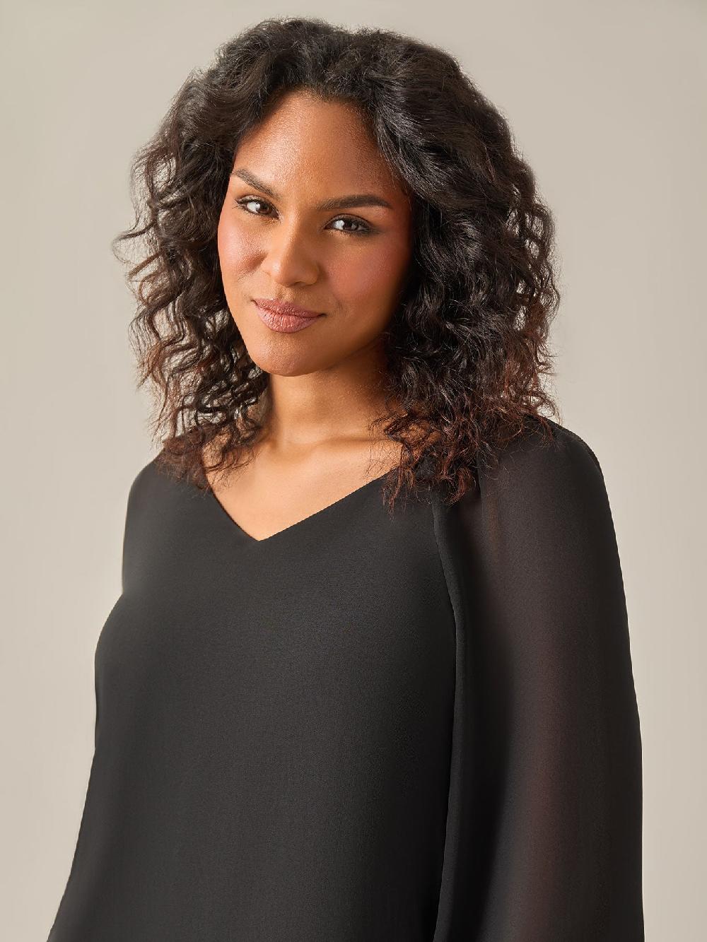 Kasper Raglan Sleeve Blouse Black