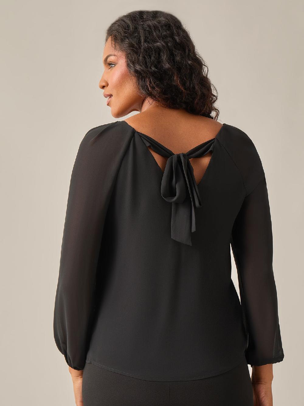Kasper Raglan Sleeve Blouse Black