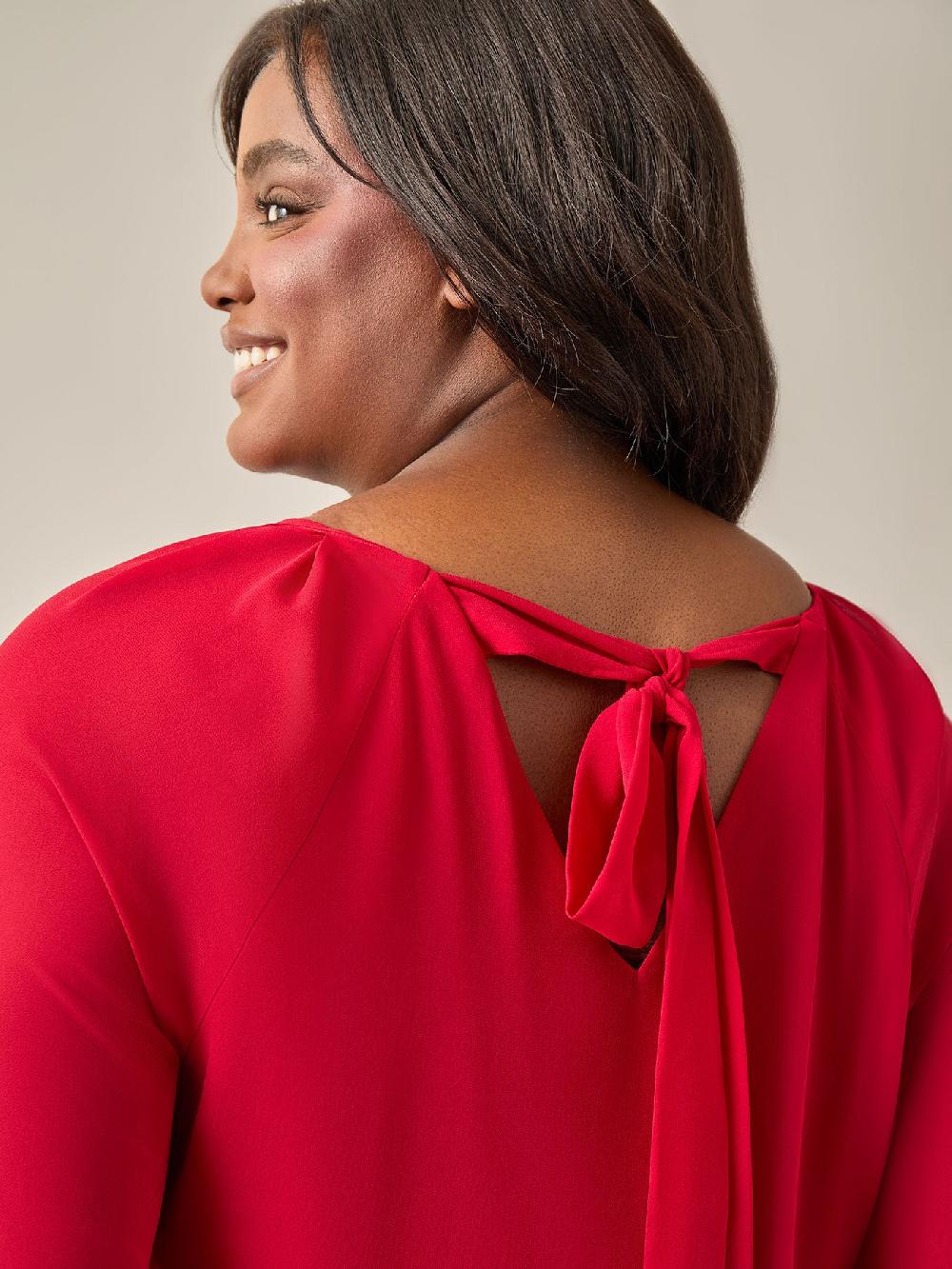 Kasper Raglan Sleeve Blouse Crimson