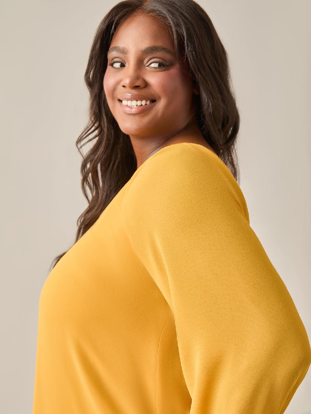 Kasper Raglan Sleeve Blouse Gold Signature