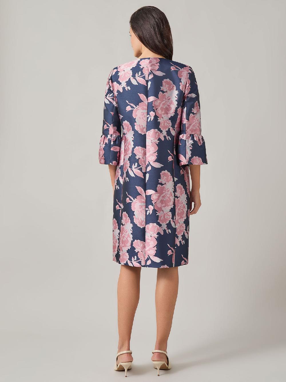 Kasper Ruffle Bell Sleeve Topper Jacquard