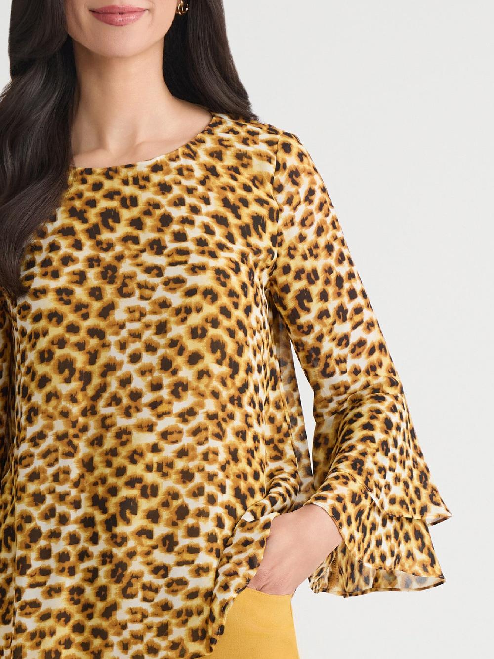 Kasper Ruffle Sleeve Blouse Soft Drape