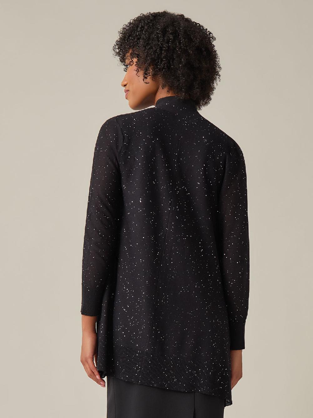 Kasper Sequined Open Front Cardigan