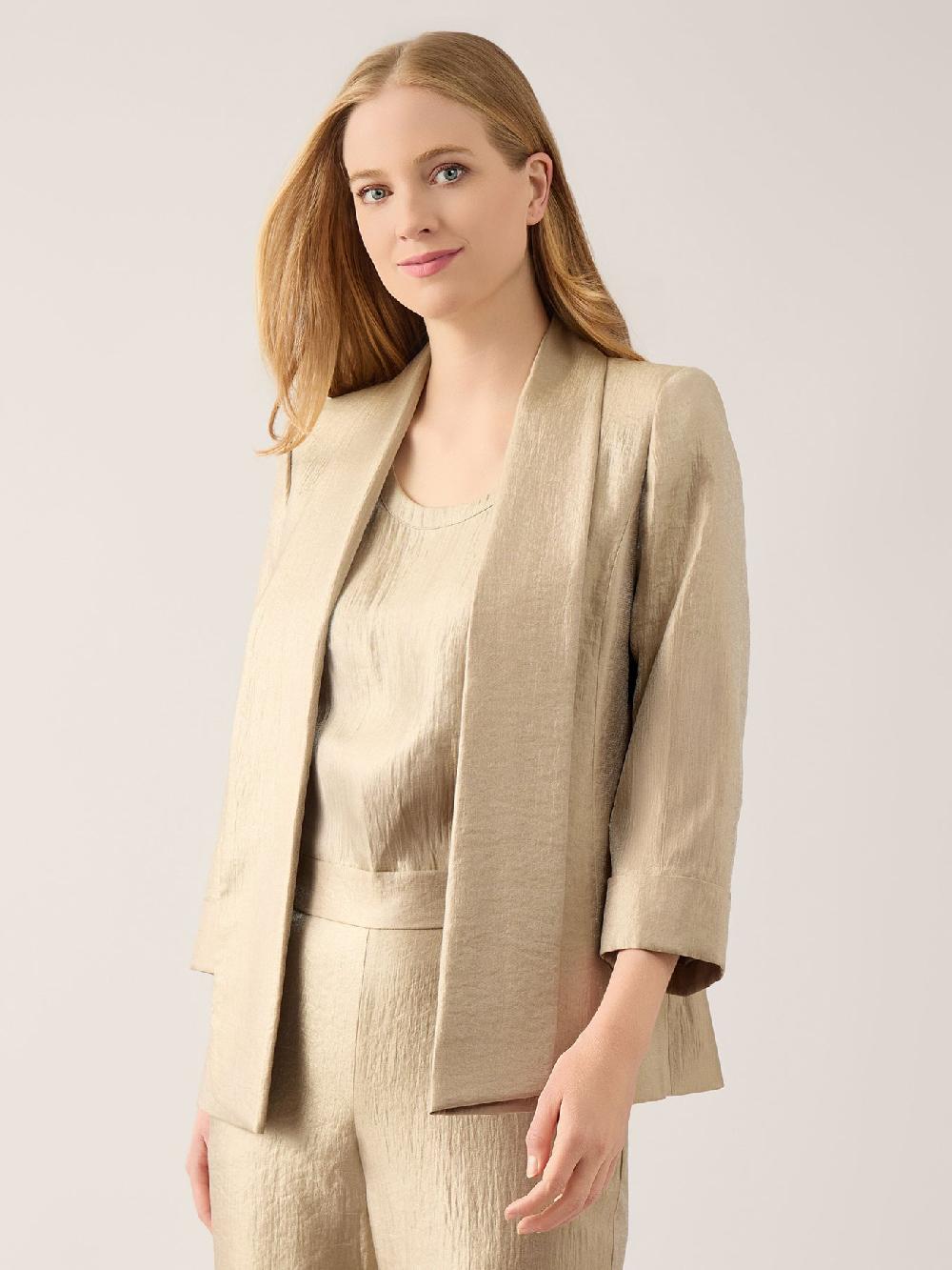 kasper Shawl Collar Jacket Shimmer Twill