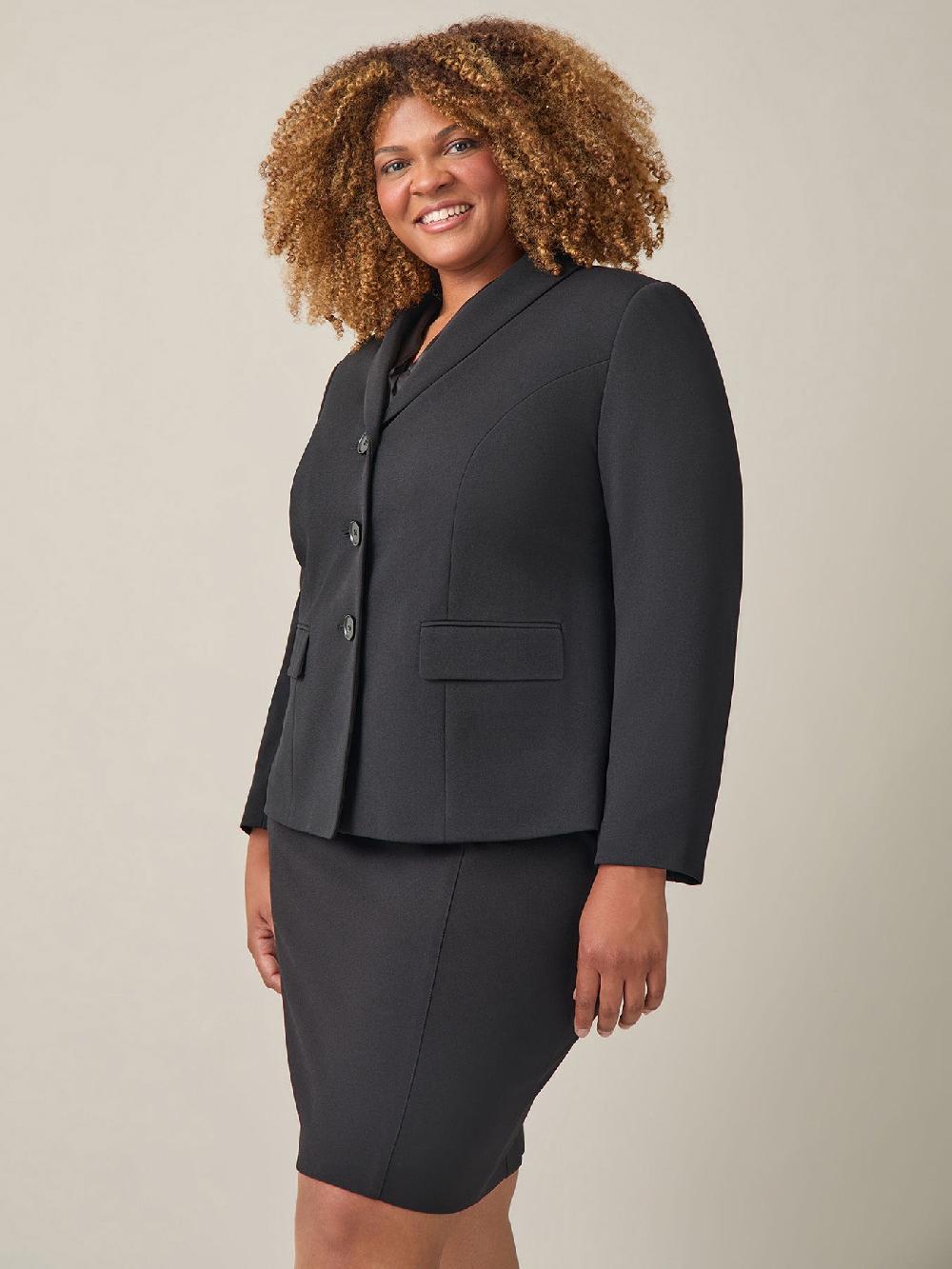 Kasper Shawl-Collar Three-Button Jacket Black