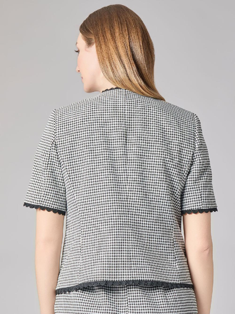 Kasper Short Sleeve Jacket Gingham
