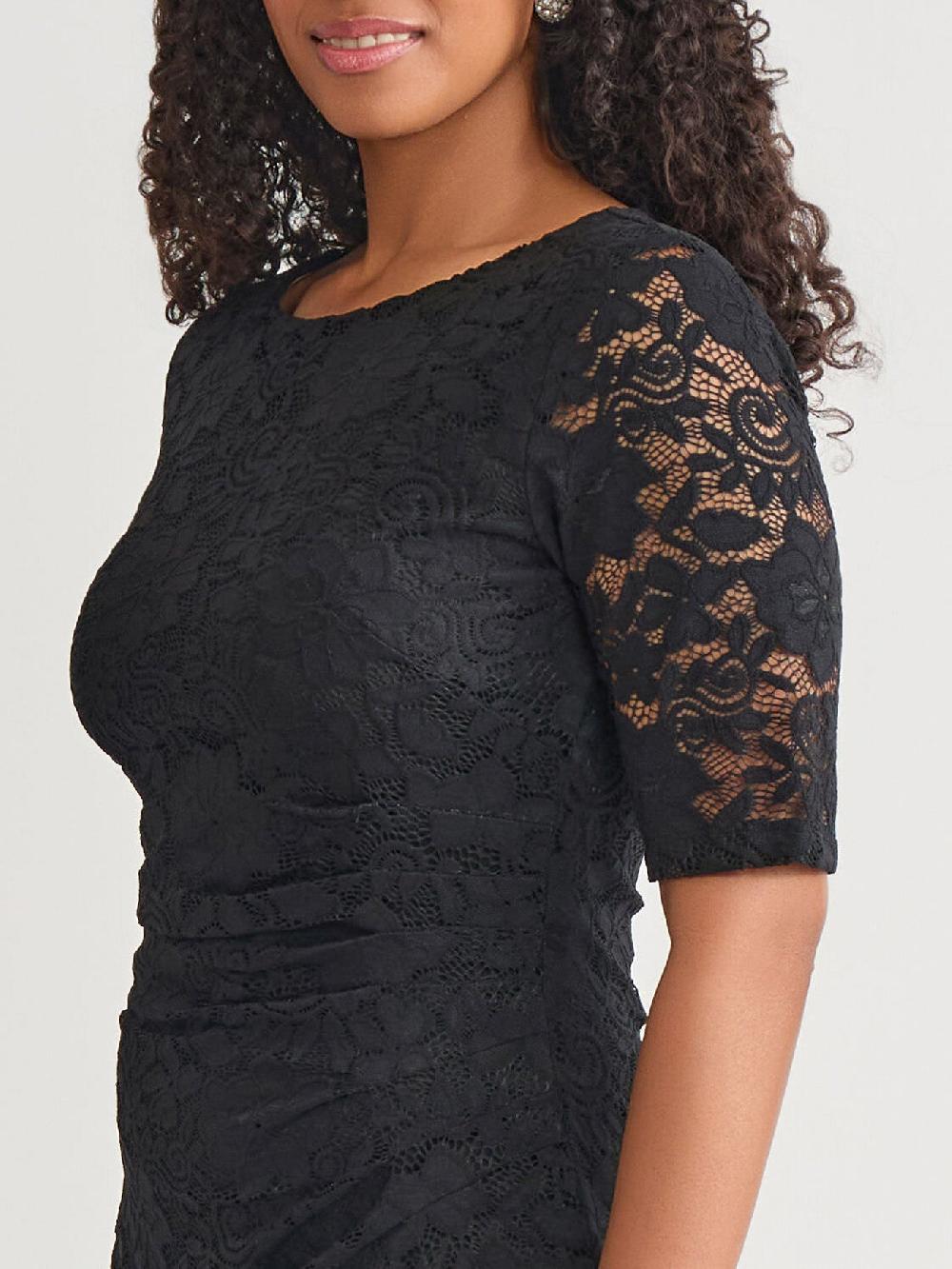 Kasper Side Ruch Dress Black