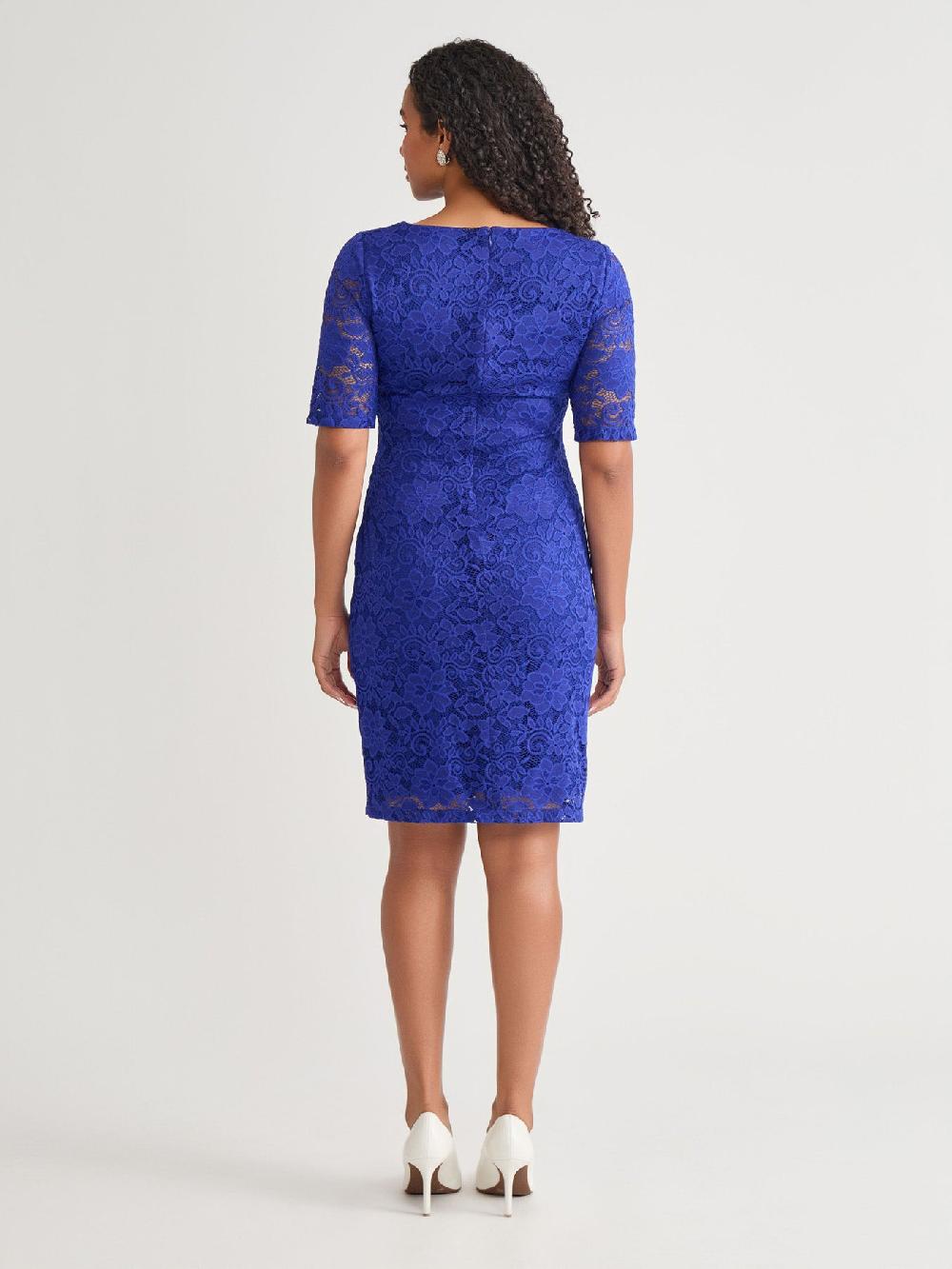 Kasper Side Ruch Dress Royal Signature