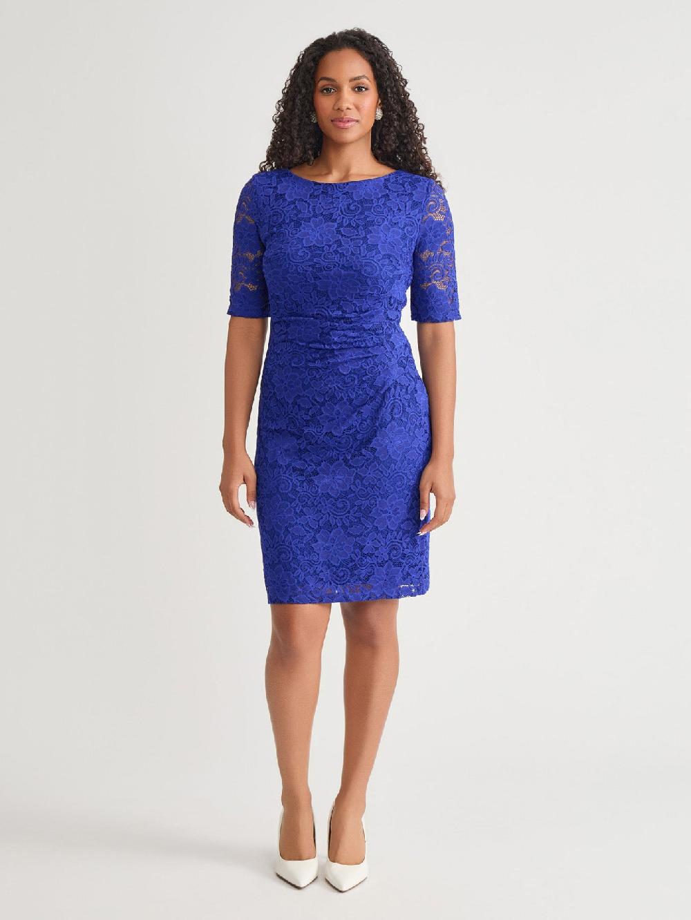 kasper Side Ruch Dress Royal Signature