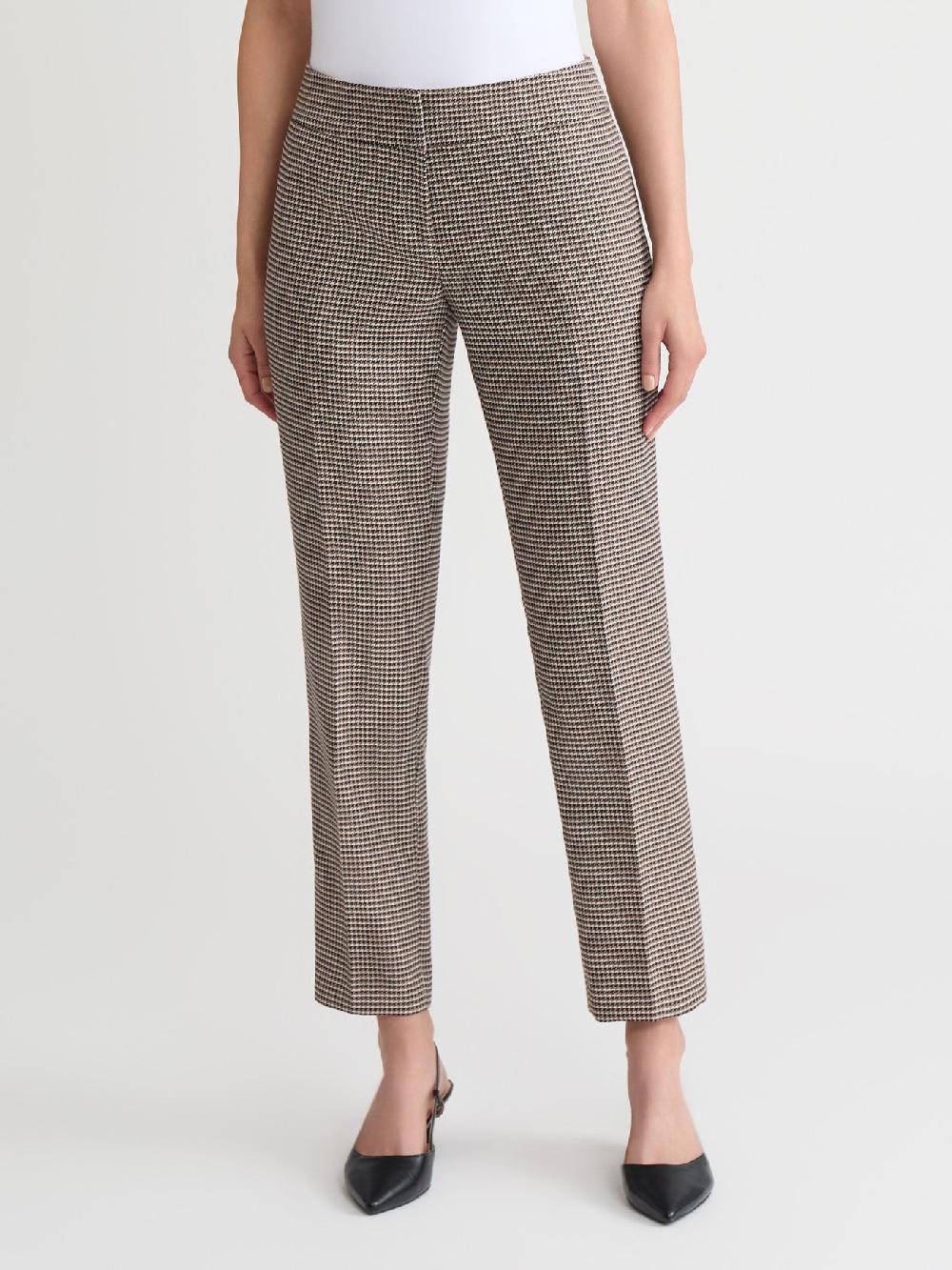 kasper Slim Leg Pant Houndstooth