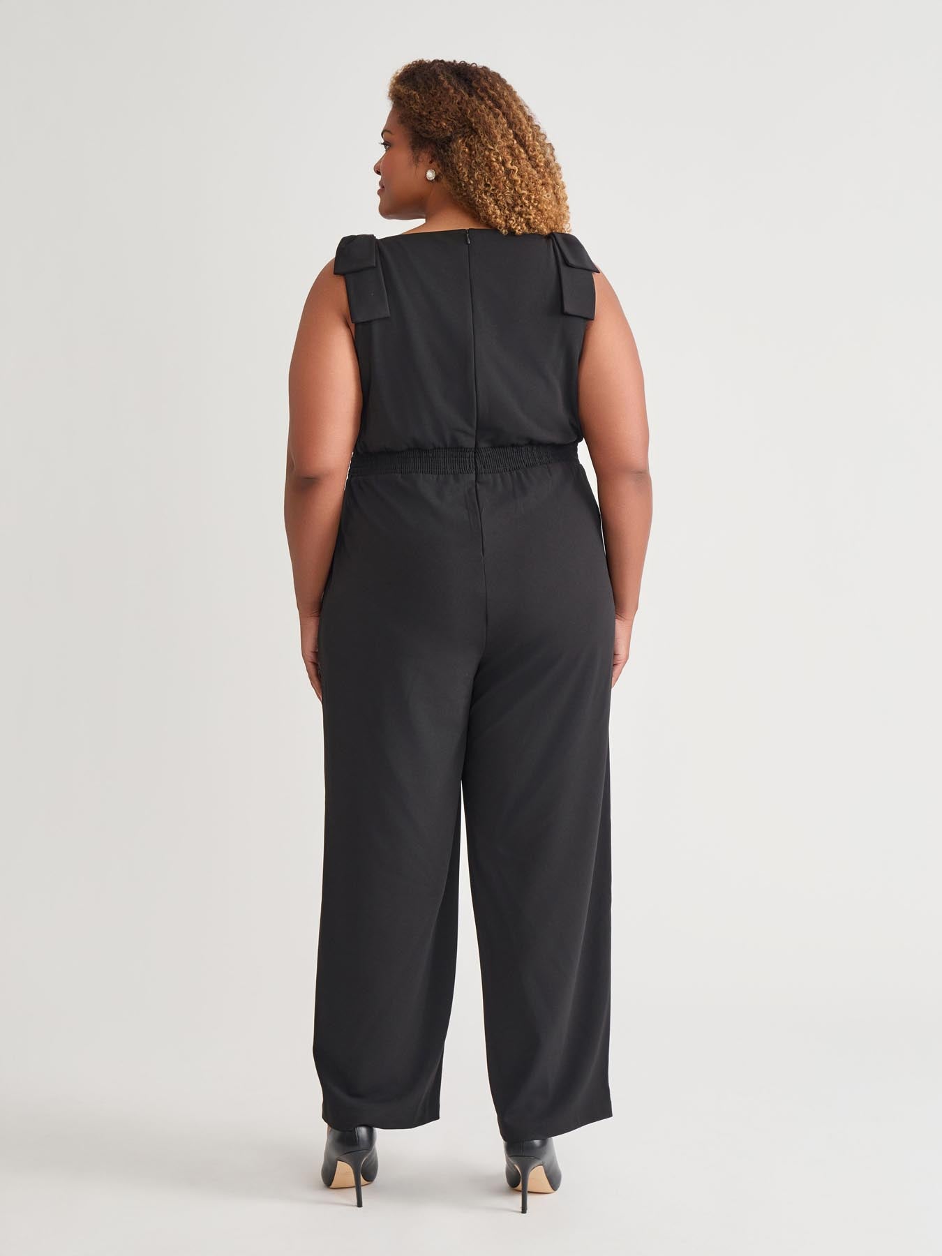 Kasper Tie Strap Jumpsuit Black