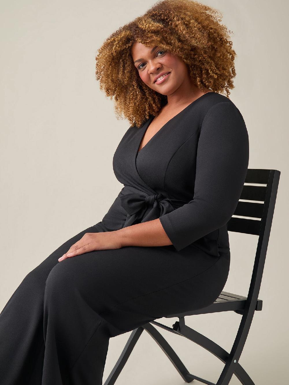 Kasper Tie-Waist Jumpsuit Black