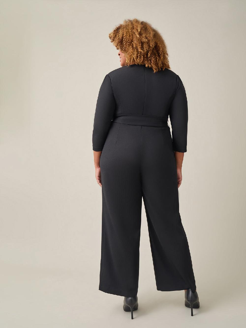 Kasper Tie-Waist Jumpsuit Black