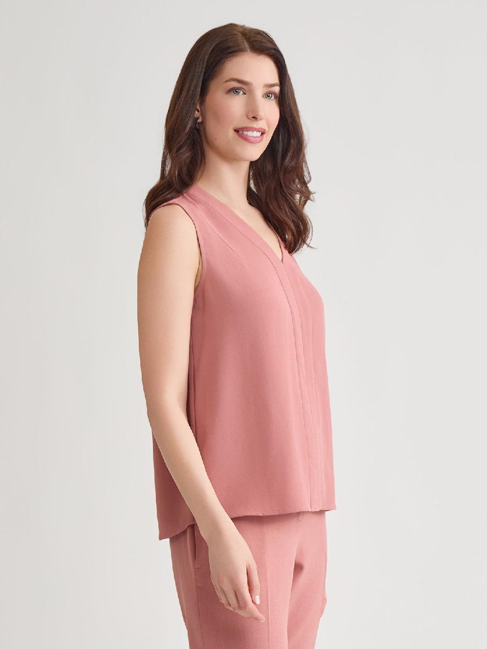 Kasper V-Neck Sleeveless Blouse Classic Drape