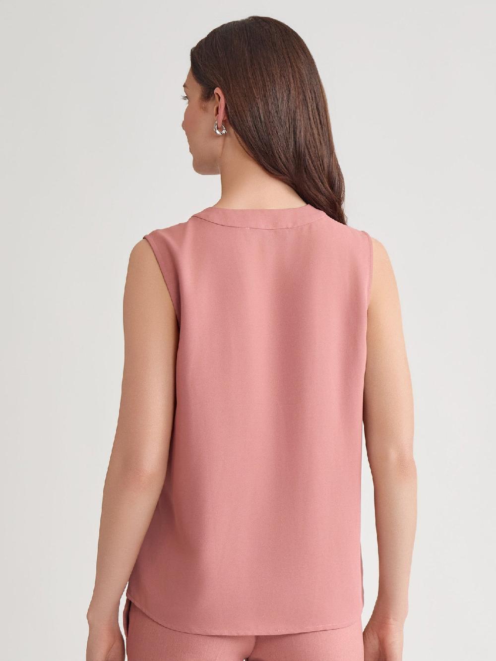 Kasper V-Neck Sleeveless Blouse Classic Drape
