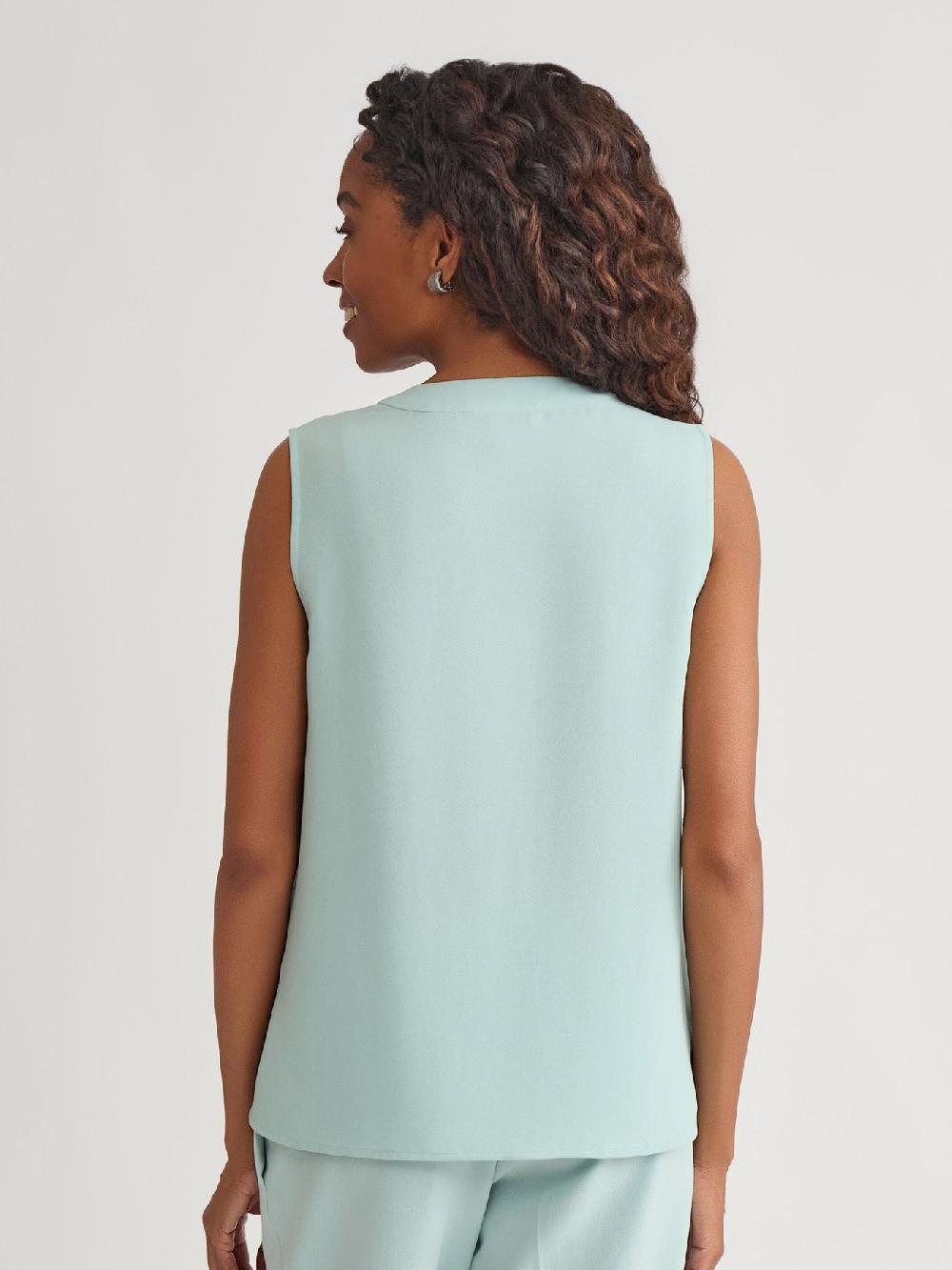 Kasper V-Neck Sleeveless Blouse Classic Drape