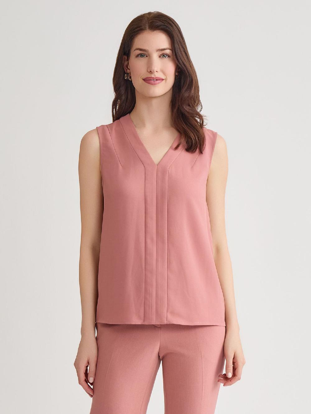 kasper V-Neck Sleeveless Blouse Classic Drape