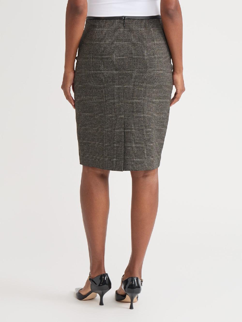 Kasper Vivien Skirt Plaid/Leather