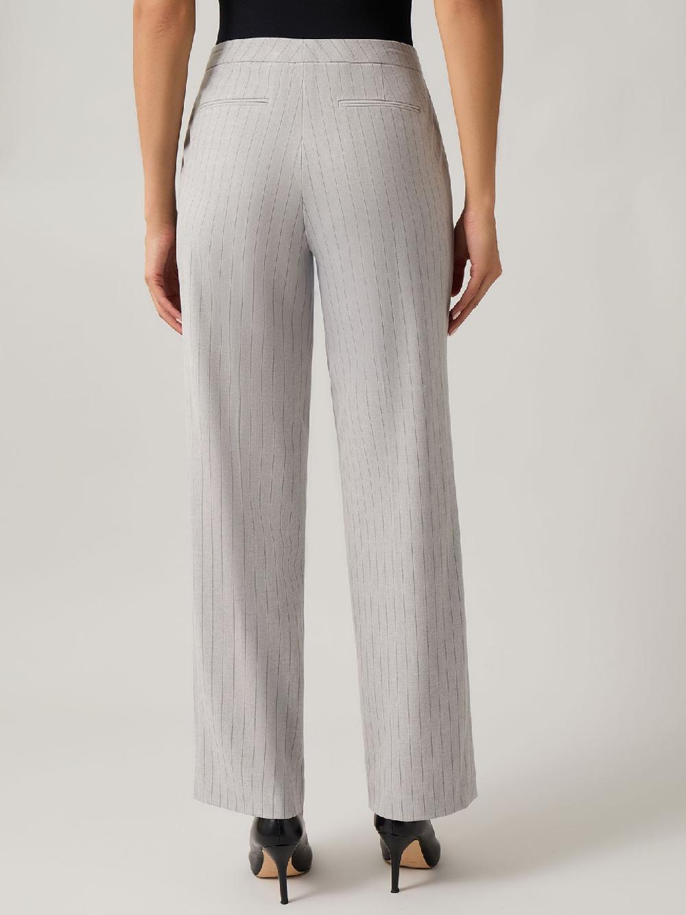 Kasper Wide Leg Pinstripe Trouser