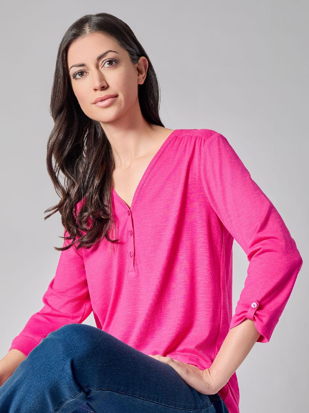 Kasper Y-Neck Blouse