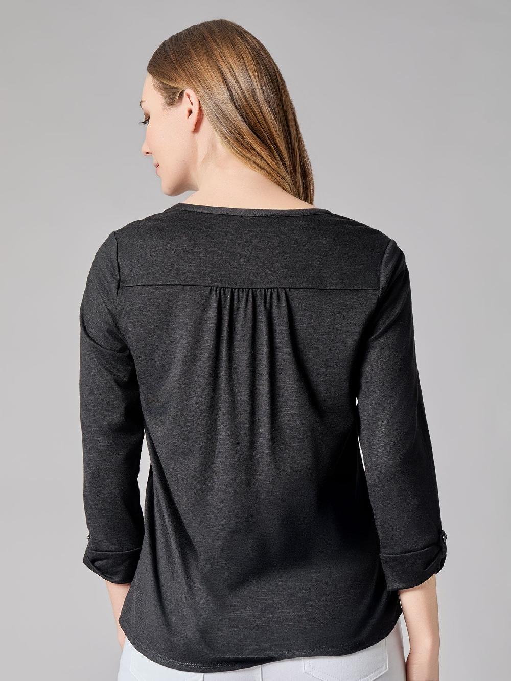 Kasper Y-Neck Blouse