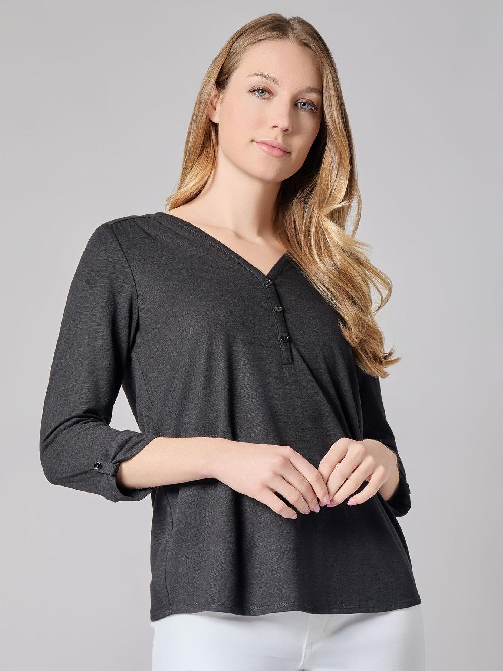 kasper Y-Neck Blouse