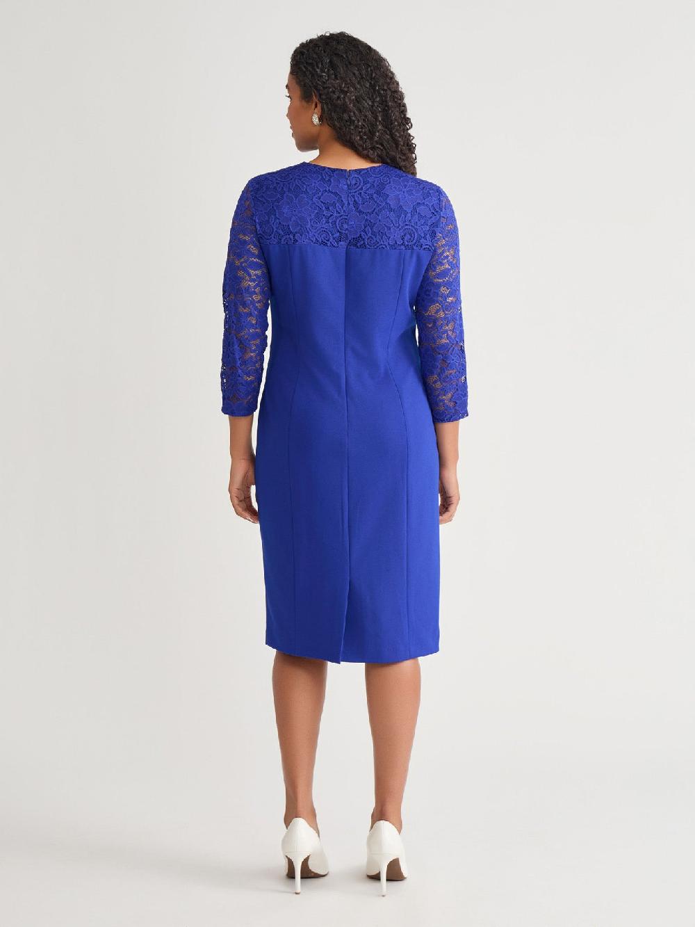 Kasper Yoke Sheath Dress Royal Signature