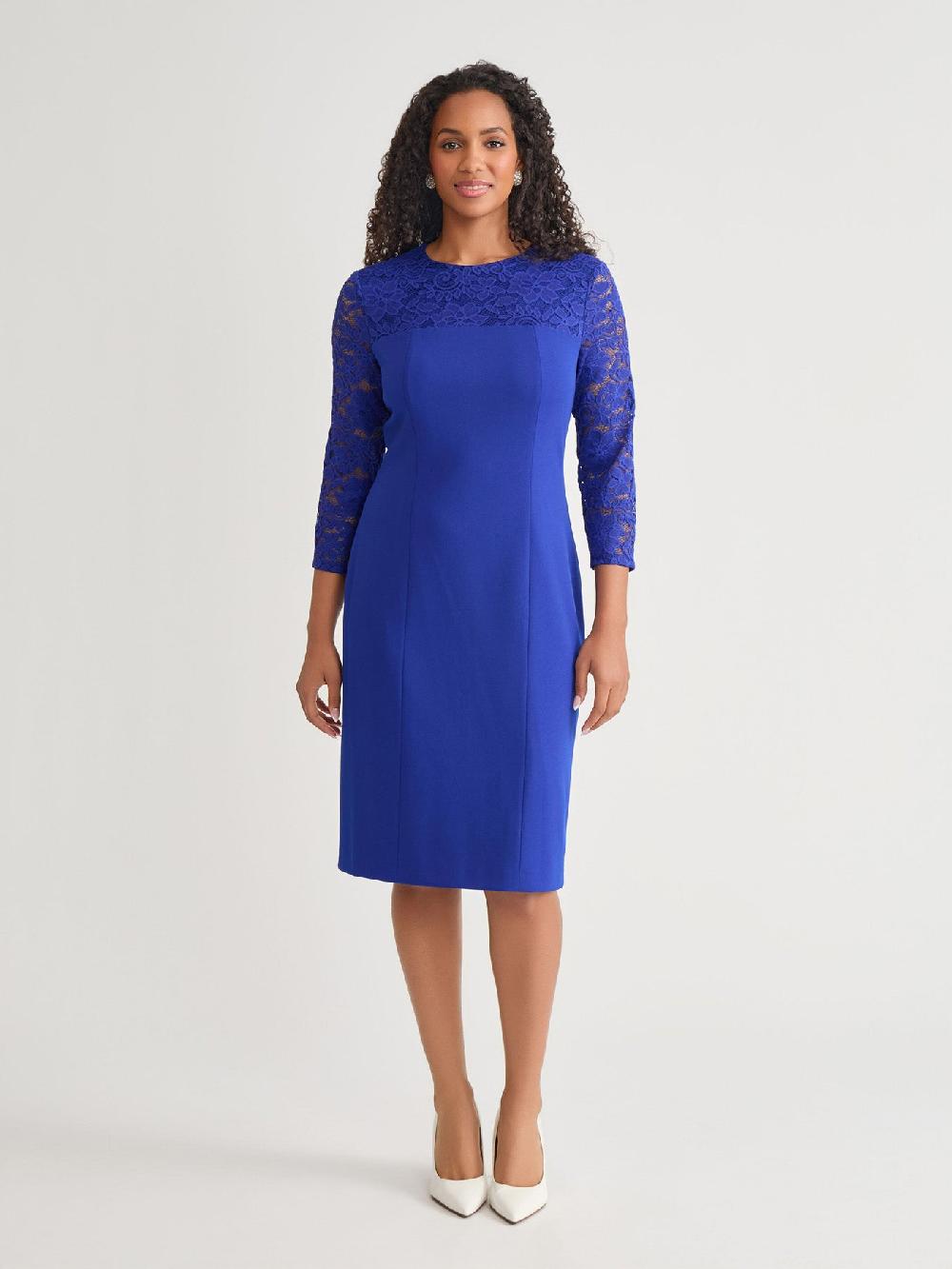 kasper Yoke Sheath Dress Royal Signature