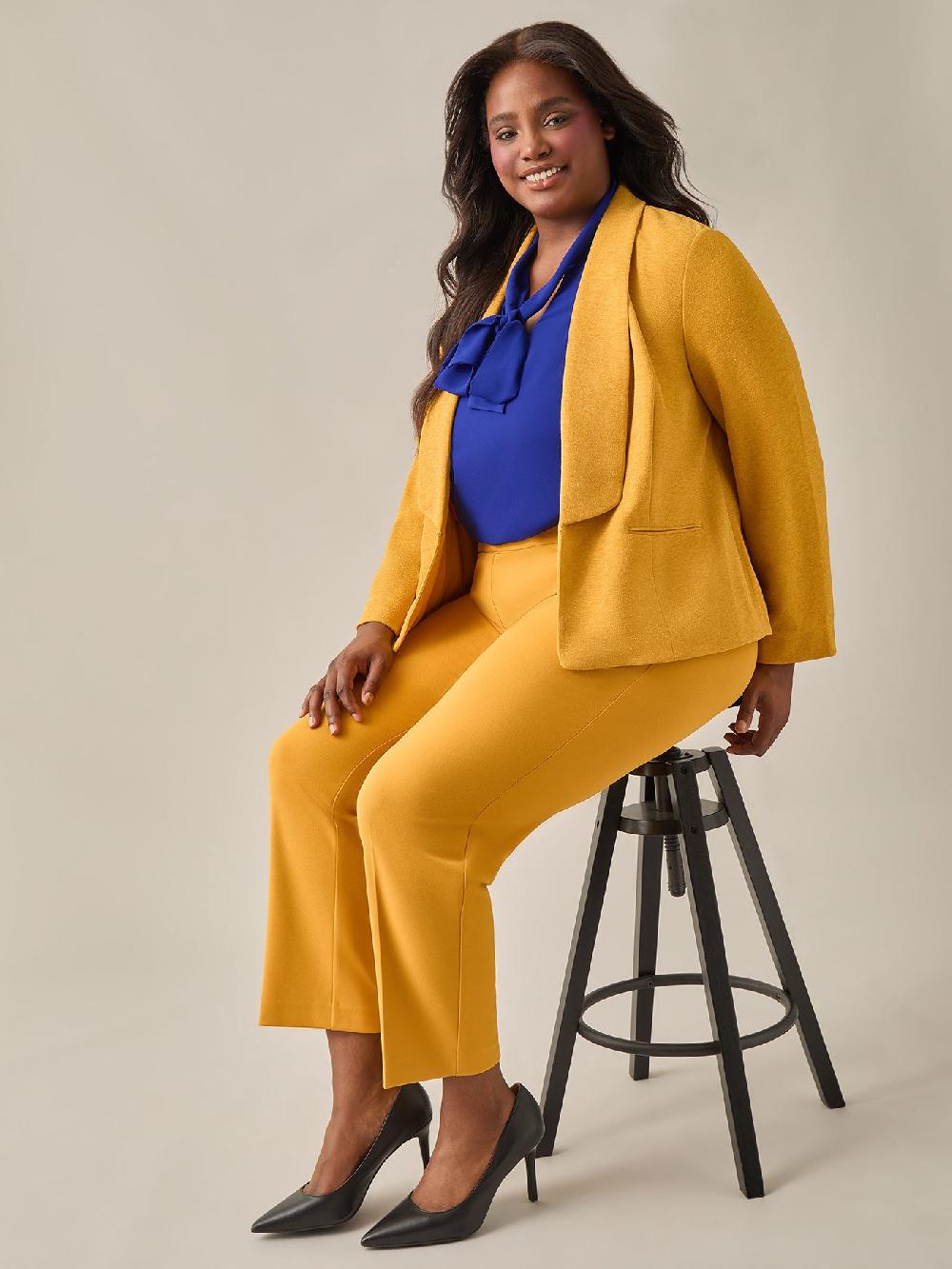 Kasper Lurex Knit Shawl Collar Jacket Gold Signature