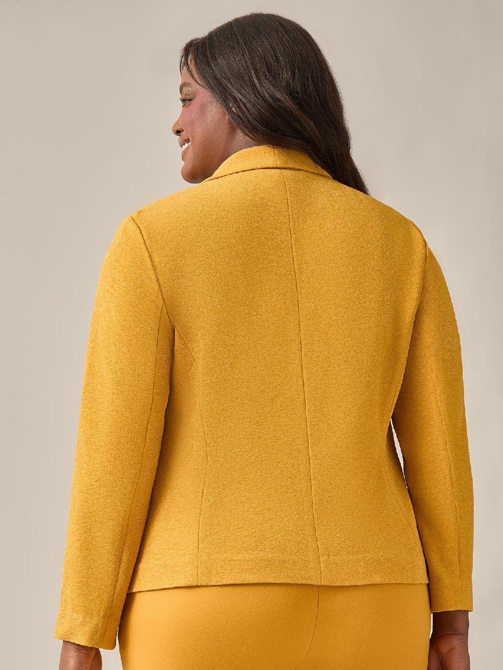 Kasper Lurex Knit Shawl Collar Jacket Gold Signature