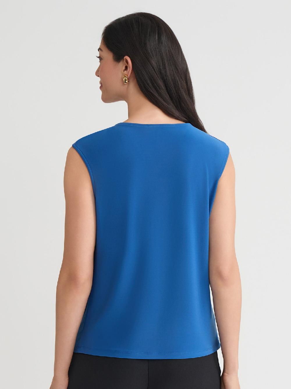 Kasper Petite Delicate Hardware Pleat Neck Top Everyday Knit