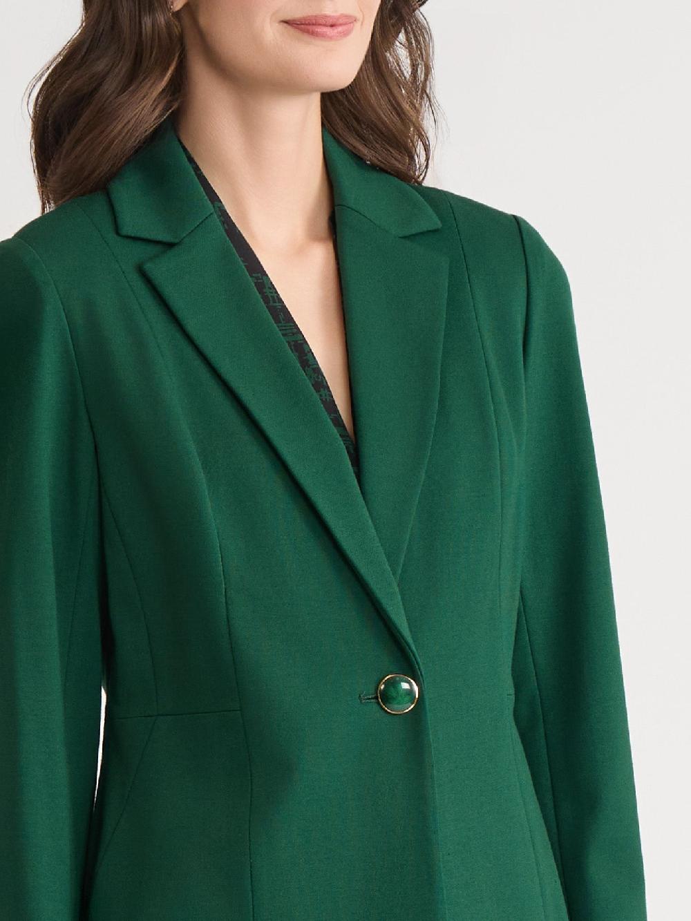 Kasper Petite One Button Jacket Iconic Stretch Crepe