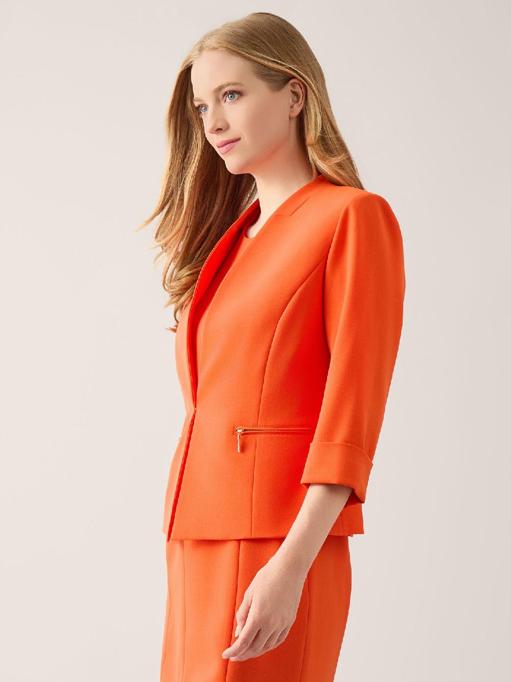Kasper Petite Rolled Sleeve Jacket Iconic Stretch Crepe