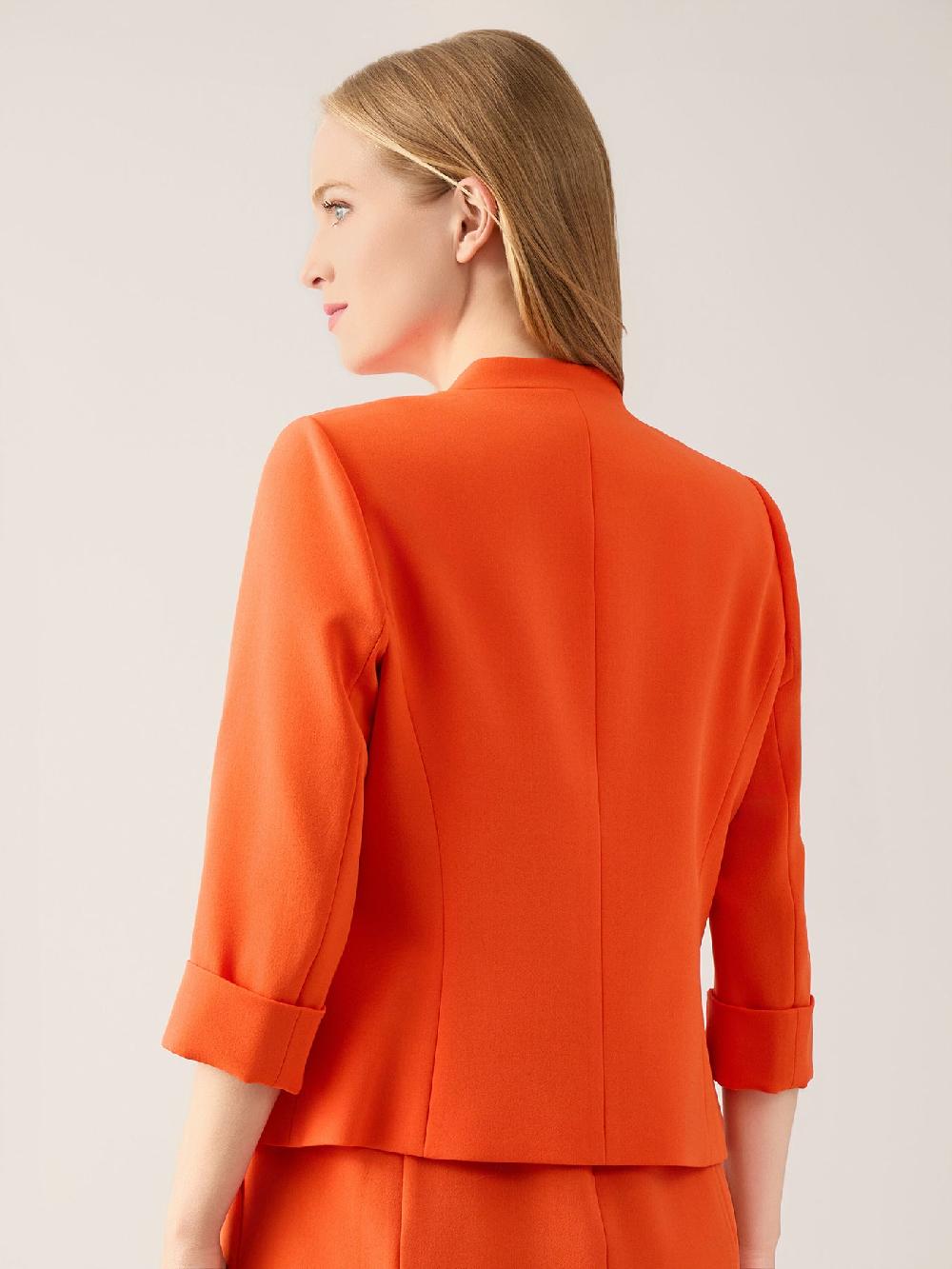 Kasper Petite Rolled Sleeve Jacket Iconic Stretch Crepe