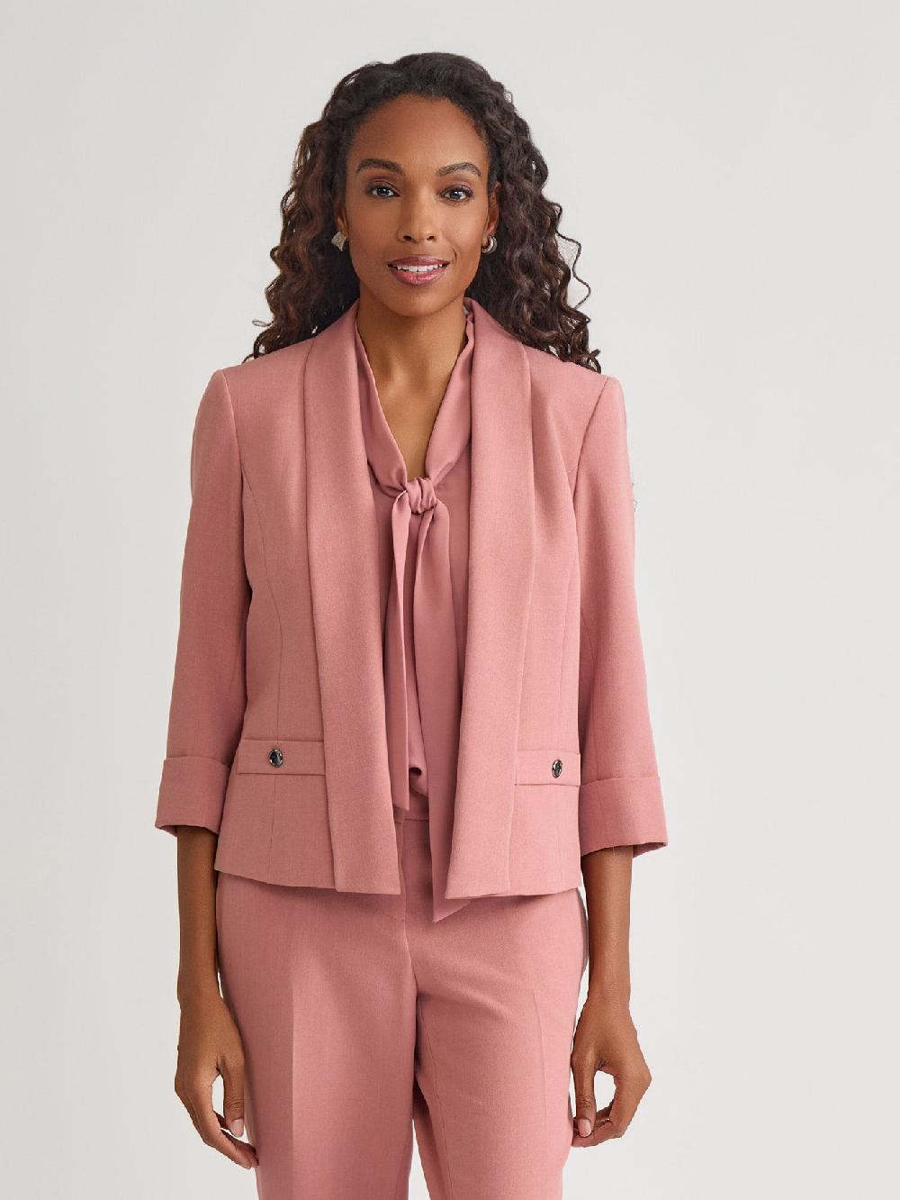 kasper Petite Shawl Collar Jacket Iconic Stretch Crepe