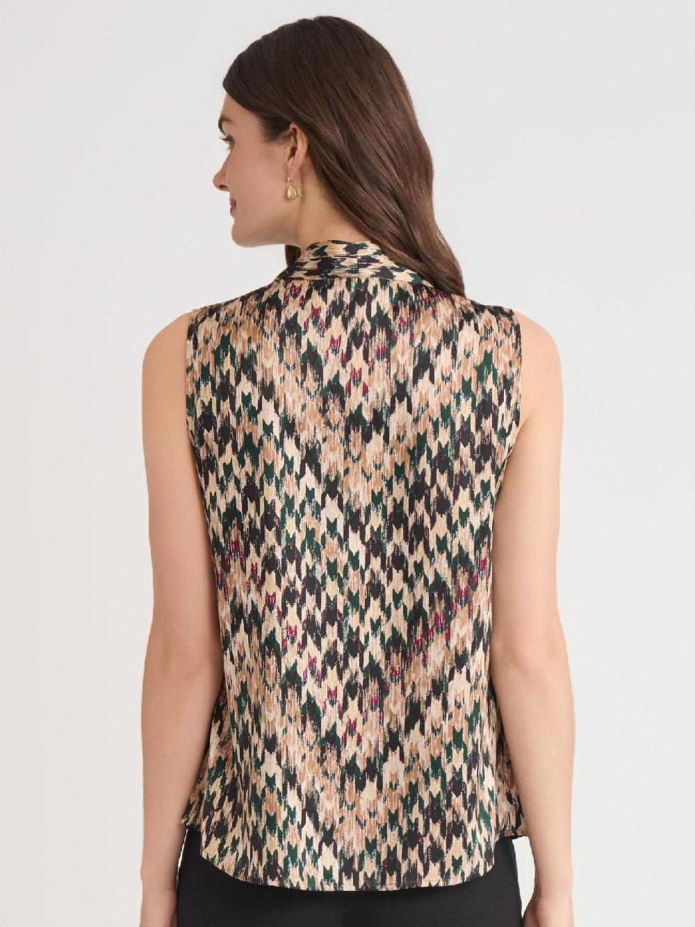 Kasper Petite Sleeveless Pleated Shoulder Blouse Soft Drape
